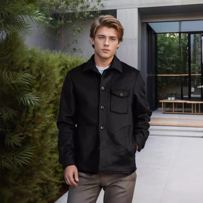 Men's elegant boucle jacket with practical pockets NOVAE