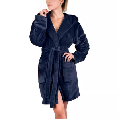 Women's bathrobe made of soft microfiber fabric NOVAE