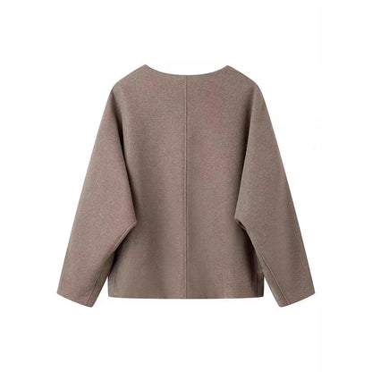 Women's modern oversized jacket with elegant button closure NOVAE