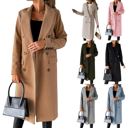 Women's elegant and timeless trench coat with double button placket and practical pockets NOVAE