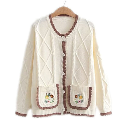 Women's cardigan with floral pattern NOVAE