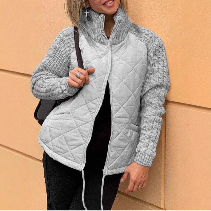 Women's quilted jacket with wool details NOVAE
