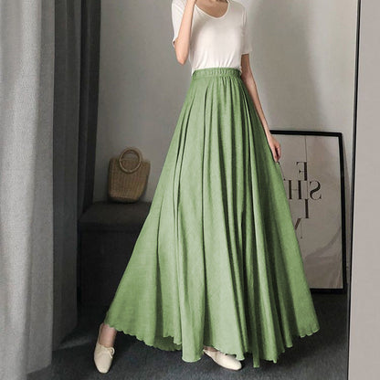 Women's maxi skirt with elastic waistband and soft fabric NOVAE