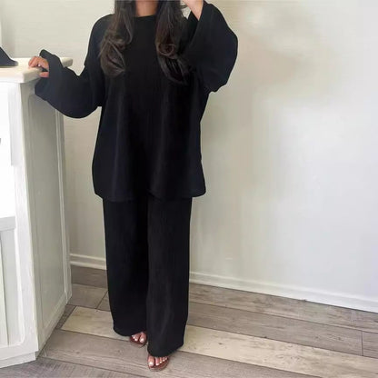 Women's Comfortable and Stylish Ribbed Knit Lounge Set NOVAE