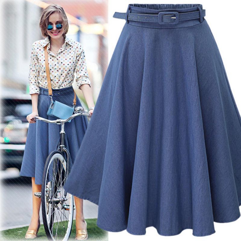Women's A-line skirt with waist belt and unusual cut NOVAE