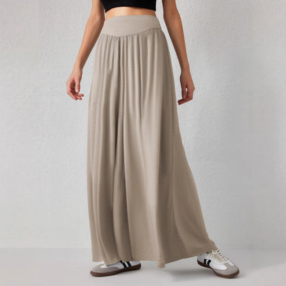 Women's wide-leg jersey trousers with a high waist NOVAE