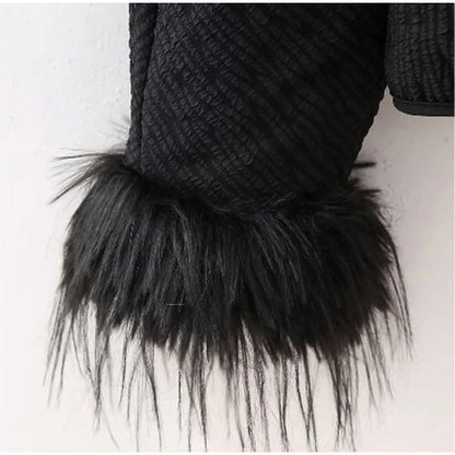 Women's elegant jacket with elaborate fur sleeves NOVAE