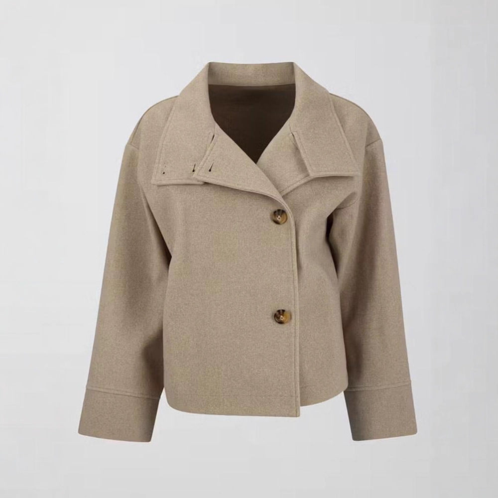 Women's fashionable wool jacket with structured collar and elegant cut NOVAE