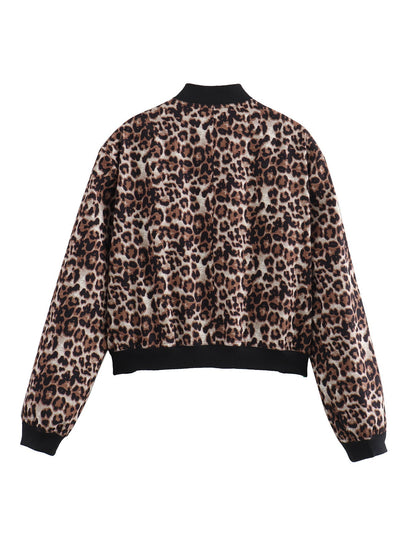Women's fashionable bomber jacket in animal print NOVAE