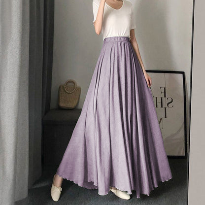 Women's maxi skirt with elastic waistband and soft fabric NOVAE