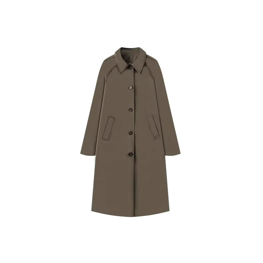 Women's fashionable transitional jacket with elegant stand-up collar and practical button details NOVAE