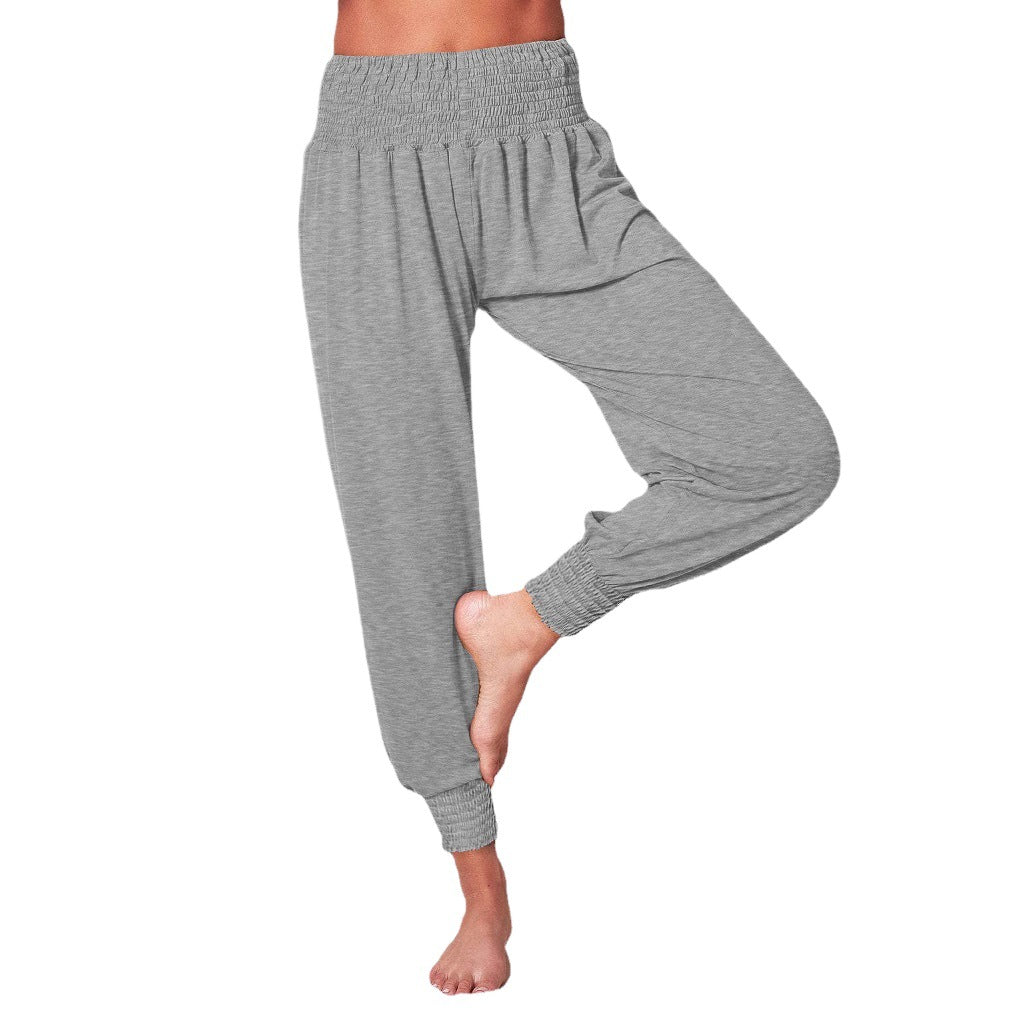 Women's Casual Harem Pants with Elastic Waistband and Side Pockets NOVAE