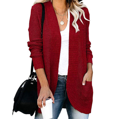 Women's open-front cardigan with practical pockets NOVAE