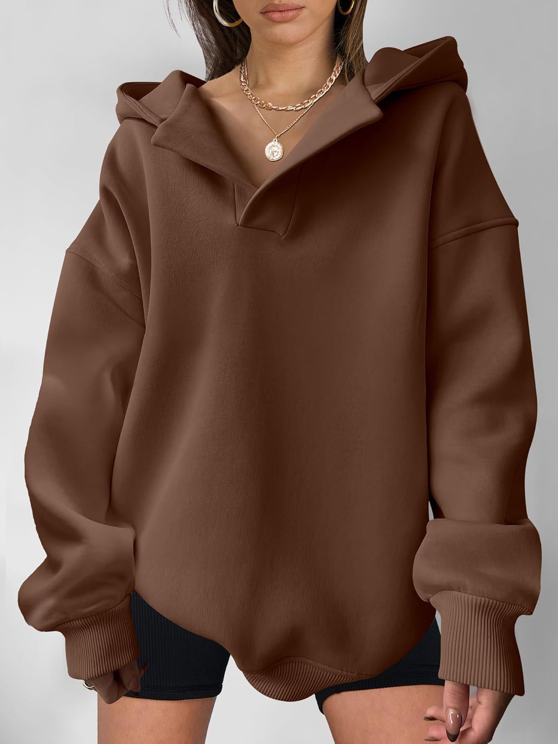 Women's Oversized Hoodie with Unique Collar NOVAE