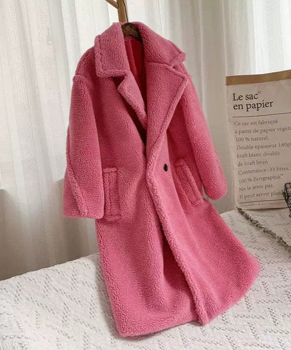 Women's cozy oversized winter coat with soft teddy fleece NOVAE