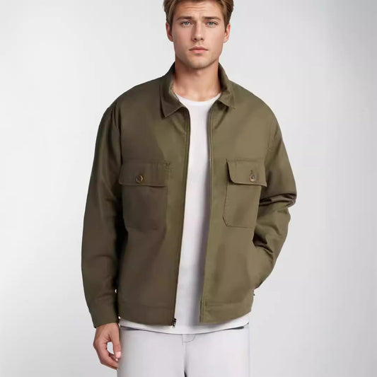 Men's casual transitional jacket with practical fold-over pockets NOVAE