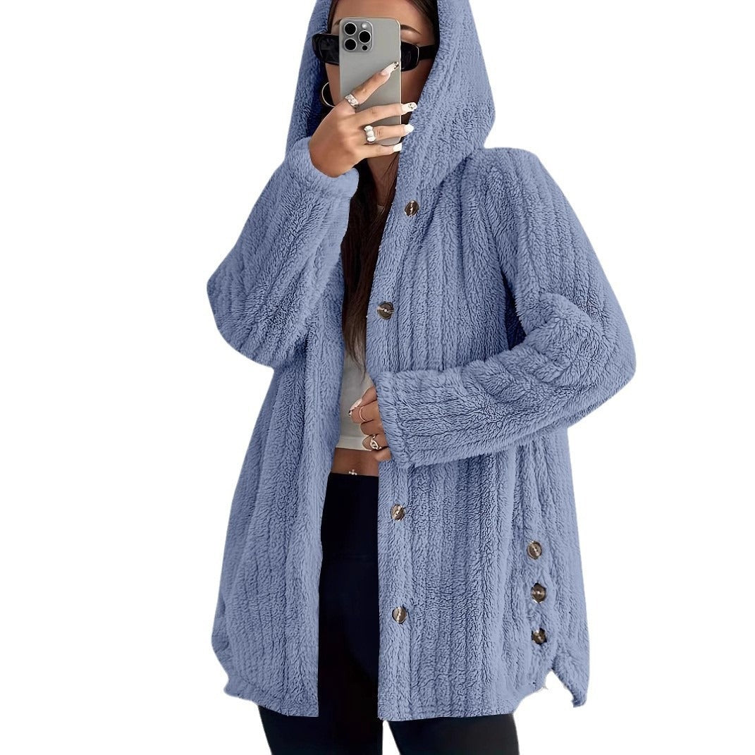 Women's hooded jacket made of soft fleece NOVAE