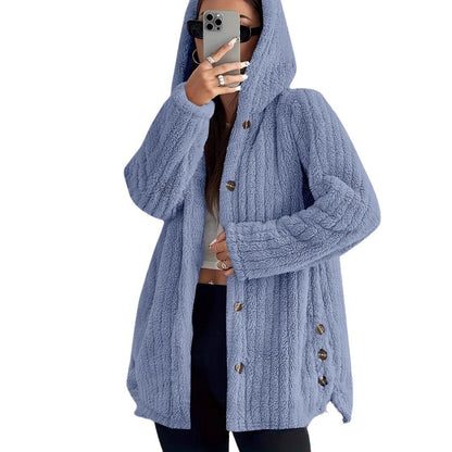 Women's hooded jacket made of soft fleece NOVAE