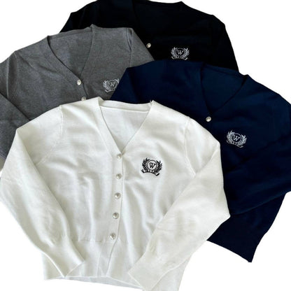 Women's elegant cardigan with button details and V-neck NOVAE