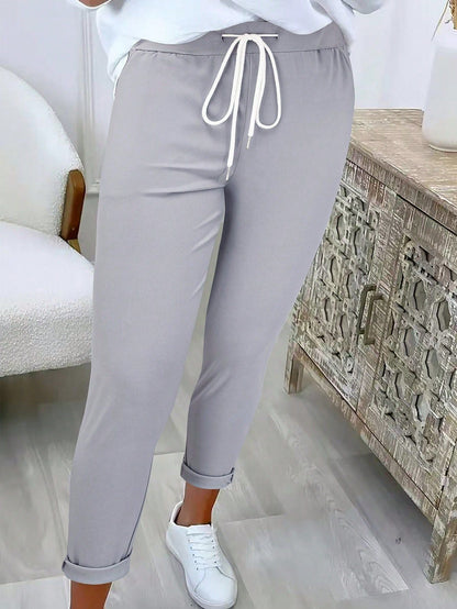 Women's Comfortable Leisure Trousers with Adjustable Drawstring and Casual Cut NOVAE