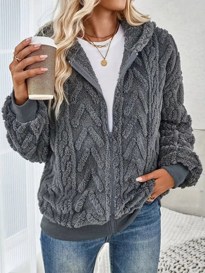 Women's textured fleece jacket NOVAE