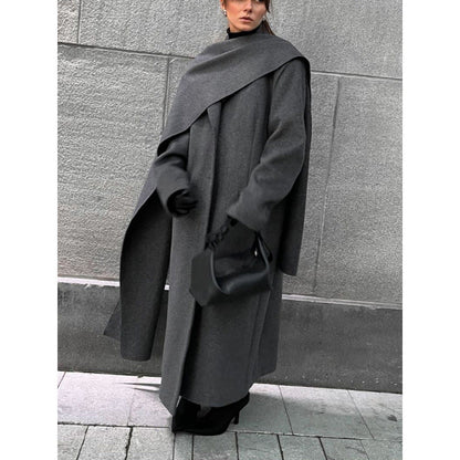 Women's Elegant Cape Coat made of high-quality wool blend NOVAE