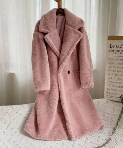 Women's cozy oversized winter coat with soft teddy fleece NOVAE