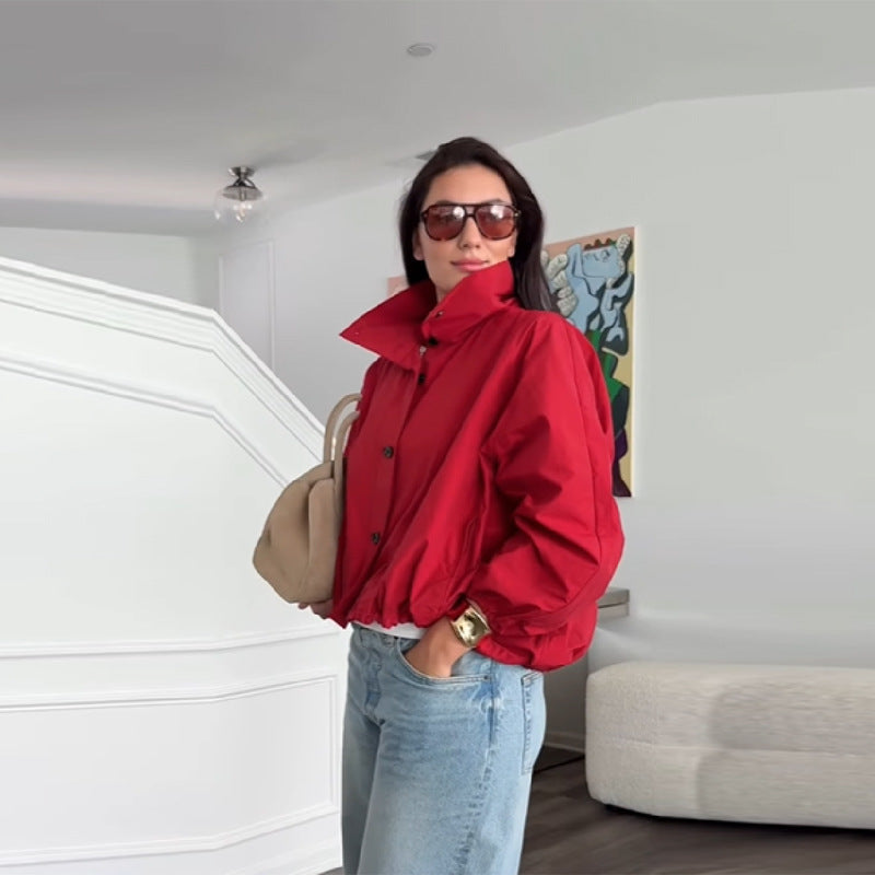 Women's stylish outdoor jacket with high collar NOVAE