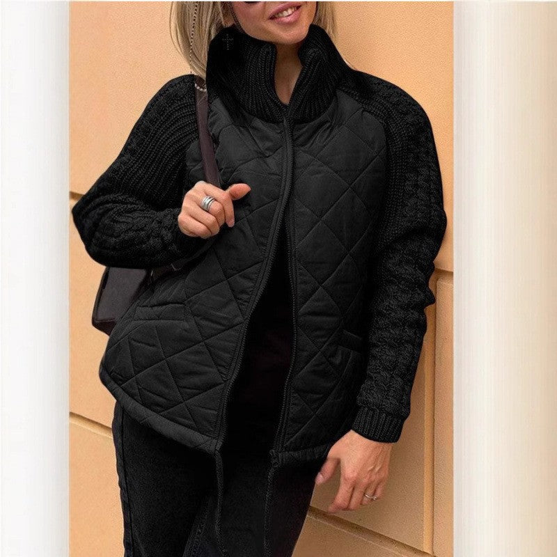 Women's quilted jacket with wool details NOVAE