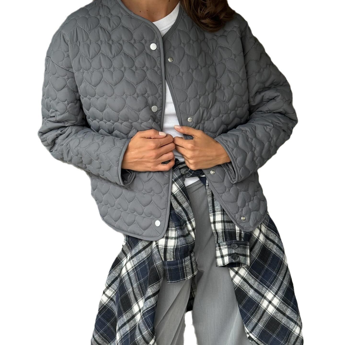 Women's quilted leisure jacket with button closure and modern details NOVAE