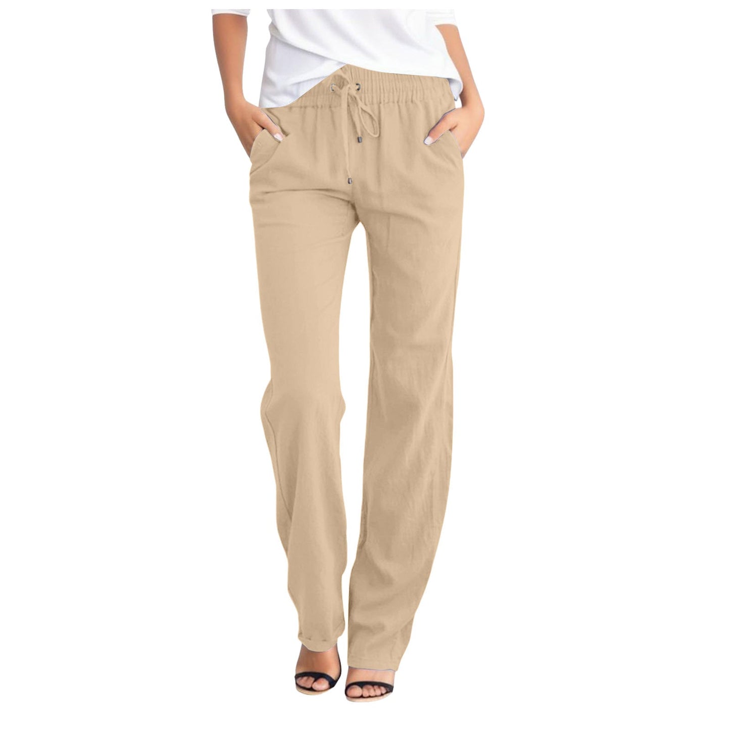 Women's Comfortable Leisure Trousers with Elastic Waistband and Practical Side Pockets NOVAE