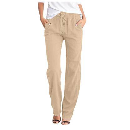 Women's Comfortable Leisure Trousers with Elastic Waistband and Practical Side Pockets NOVAE