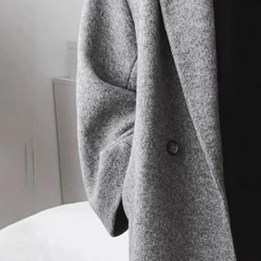 Women's Oversized Bouclé Coat with Double Button Placket NOVAE