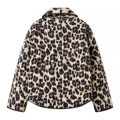 Women's fashionable jacket with animal print and pockets NOVAE