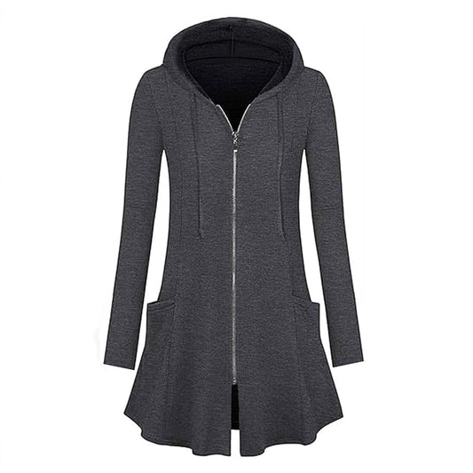 Women's casual hooded jacket with zipper and pockets NOVAE