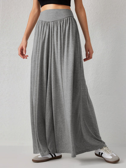 Women's wide-leg jersey trousers with a high waist NOVAE