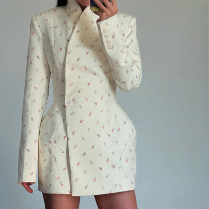 Women's Fashionable Blazer Skirt with Floral Design and Tailored Fit NOVAE