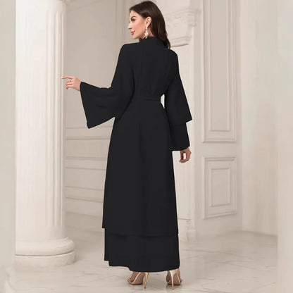 Women's Elegant Long Kimono Jacket in Flowing Fabric with a Wide Fit NOVAE