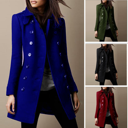 Women's fashionable city coat with double-button closure and classic details NOVAE