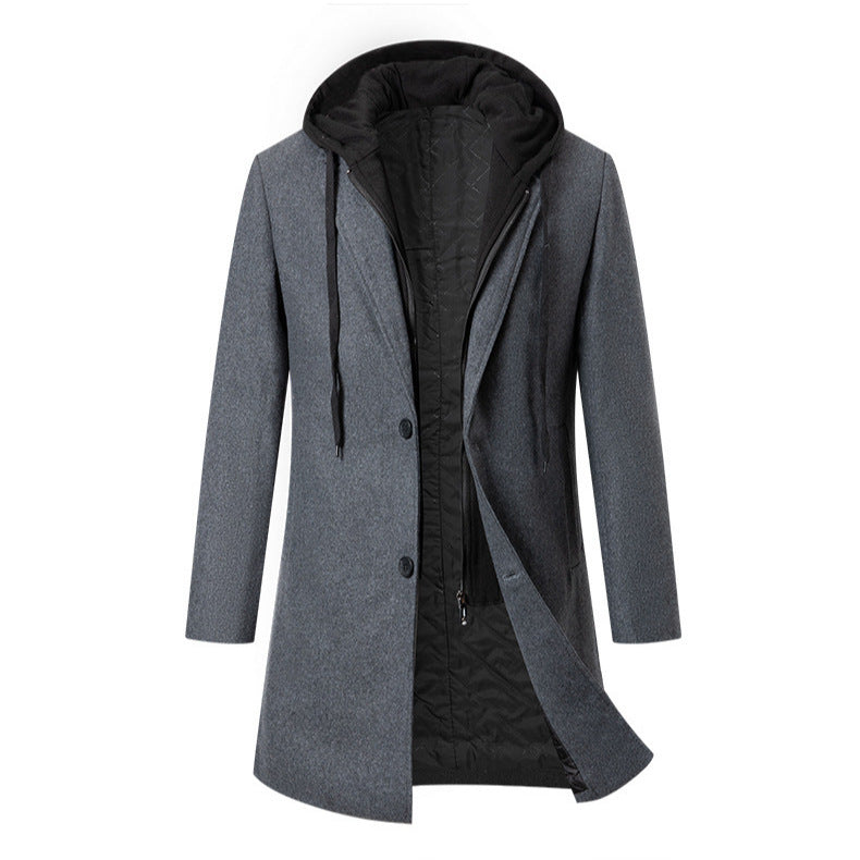 Men's elegant transitional coat with detachable hood NOVAE