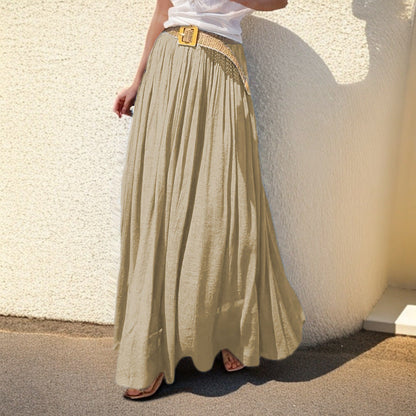 Women's maxi skirt with flowing cut and elastic waistband NOVAE