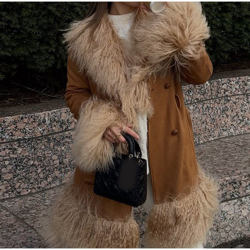 Women's Oversized Winter Coat with Luxurious Faux Fur Collar NOVAE