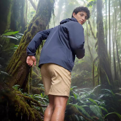 Men's weatherproof utility jacket with adjustable hood system NOVAE