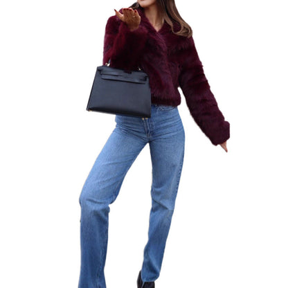 Women's faux fur jacket with an elegant cut NOVAE