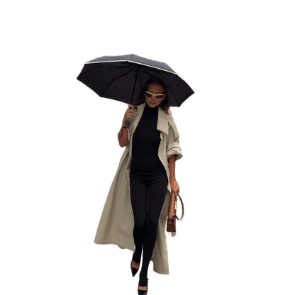 Women's Elegant Trench Coat with Open Sleeves and Modern Cut NOVAE