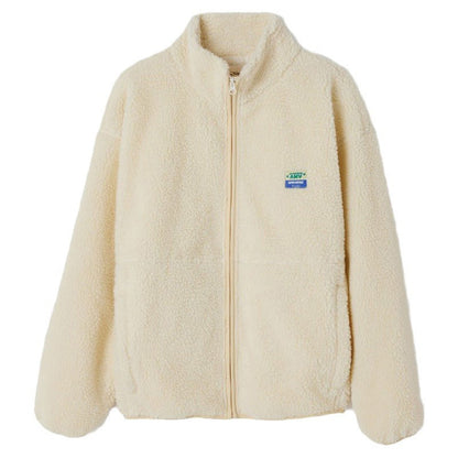 Women's plush jacket with high collar and side pockets NOVAE