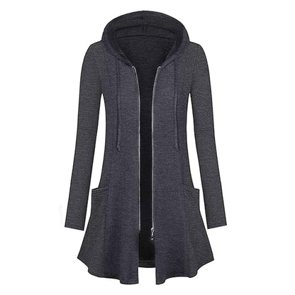 Women's casual hooded jacket with zipper and pockets NOVAE