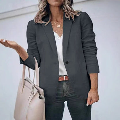 Women's elegant blazer jacket with a tailored cut and discreet pockets NOVAE