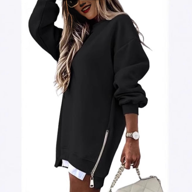 Women's Oversized Hooded Dress with Concealed Zipper NOVAE