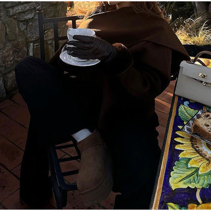 Women's fashionable wool jacket with wide lapels and elegant details NOVAE